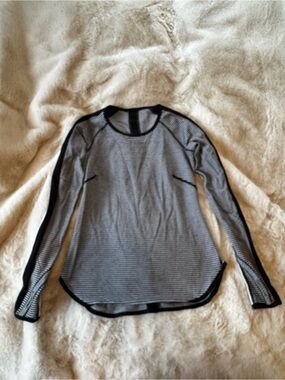 lululemon athletica Black & White Striped Long-Sleeve Crew